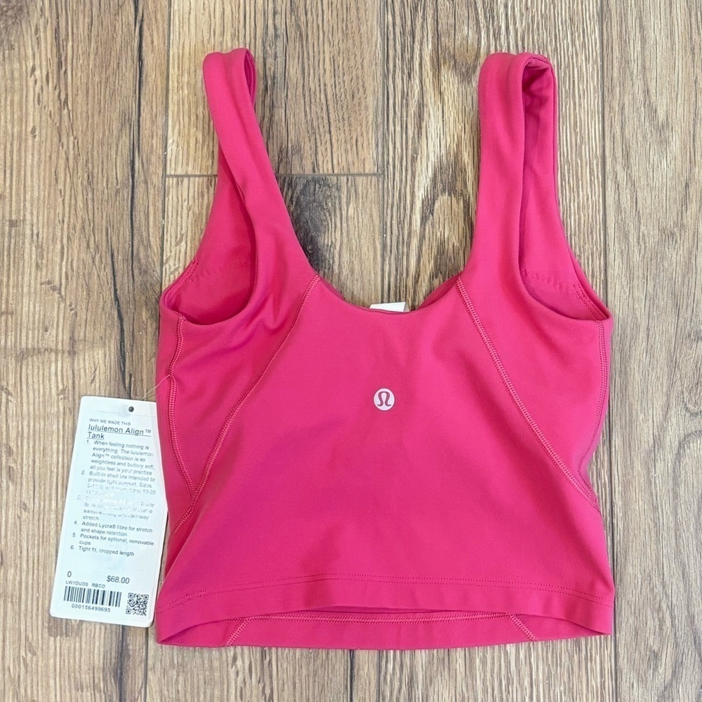 NWT Lululemon Align Tank Top In Raspberry Coulis Size 0